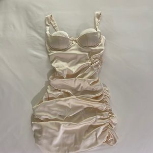 Oh Polly Rouched Cream Nightlife Dress